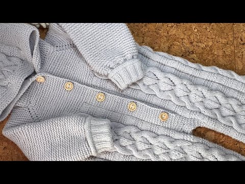 Видео: МК. Детский комбинезон. Вязание спицами. 6 часть.