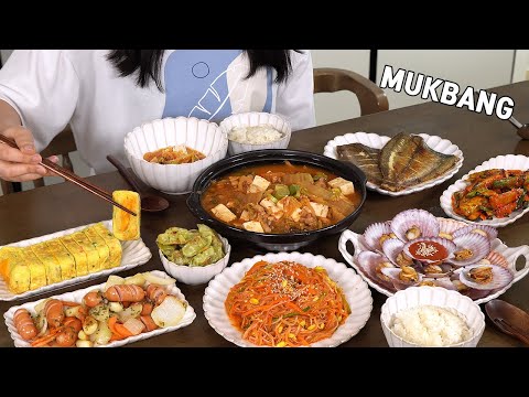 Видео: приготовление мукбанга :) вкусный корейский обеденный стол.