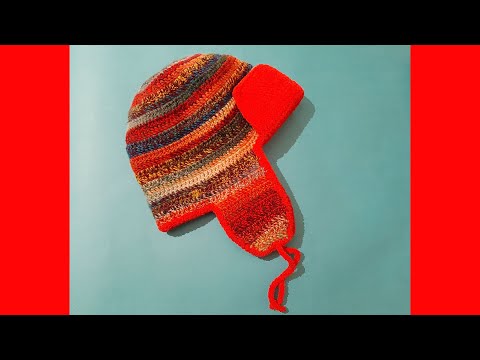 Видео: Шапка-ушанка крючком. Crochet hat with earflaps.