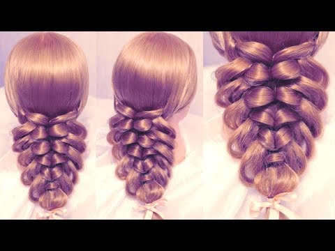Видео: Ребристая коса на резинках | Авторские причёски | Лена Роговая | Hairstyles by REM | Copyright ©