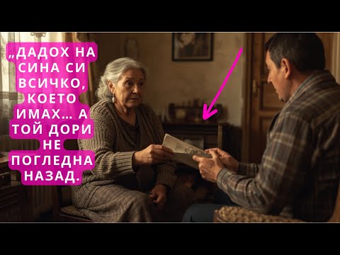 Видео: „Дадох На Сина Си Всичко, Което Имах — 50 000 Лв. Той Ги Даде На Жена Си.“