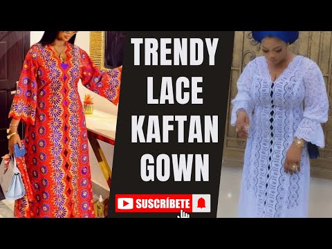Видео: Как скроить модное кружевное платье-кафтан || Стильное кружевное платье-кафтан || Длинное платье ...