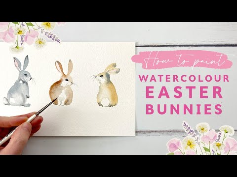 Видео: Как нарисовать акварельных пасхальных кроликов