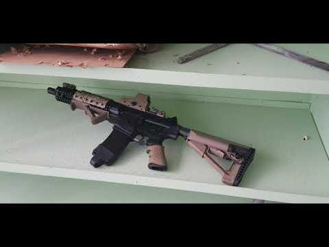 Видео: Crosman dpms sbr full auto,стрельба.