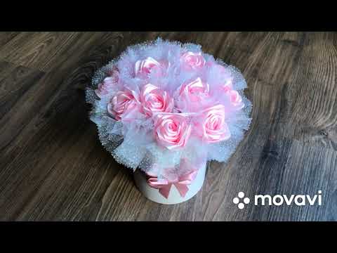 Видео: МК Розы из лент легко и быстро 🌹🌹. Idea for a gift 🎁.  DIY Easy and quick Ribbon Roses 🌹