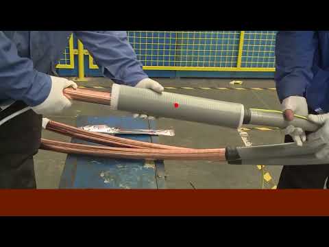 Видео: Монтаж концевой муфты холодной усадки ИМАГ на 35 кВ  для 3-жильного кабеля