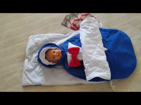 Видео: Летний конверт для новорожденного на выписку и в коляску