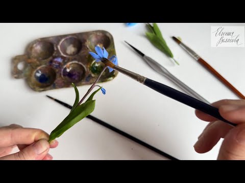 Видео: Финальная часть моего мк по лепке пролески из холодного фарфора: тонировка масляными красками