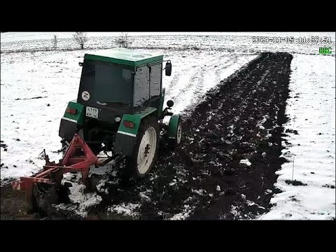 Видео: Озимая вспашка огорода с внесением удобрения. Т-40АМ с самодельной кабиной