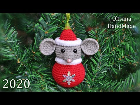 Видео: Новогодняя игрушка крючком. Мышка. Символ 2020. Crochet mouse