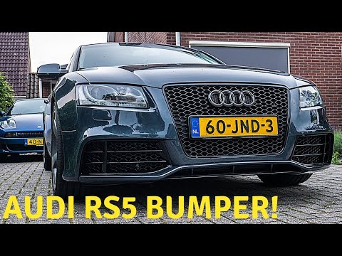 Видео: Установка переднего бампера Audi RS5 (конверсия RS5) — проект Audi A5 Coupe, часть 2