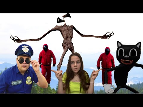 Видео: Сиреноголовый и Хаги Ваги против Игры в Кальмара Кто предатель 2 Siren Head & Cartoon cat