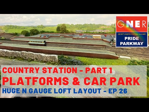 Видео: Сборка станции Country Station — платформы и парковка — планировка мансарды N Gauge — Эпизод 26