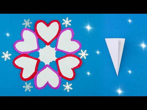 Видео: Як зробити сніжинку з серцями [Саморобки з паперу до дня Святого Валентина]