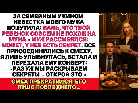 Видео: За ужином все СМЕЯЛИСЬ , что ребёнок не от МУЖА. Я просто подала КОНВЕРТ с правдой