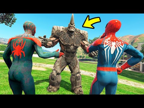 Видео: ЧЕЛОВЕК ПАУК И МАЙЛЗ МОРАЛЕС ПРОТИВ РИНО ПАУТИНА ВСЕЛЕННЫХ в ГТА 5 МОДЫ ОБЗОР МОДА в GTA 5 ВИДЕО