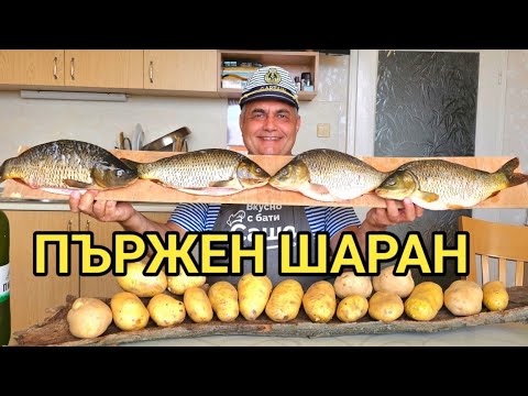Видео: Риба Шаран, пържен на тиган! Супер вкус! 