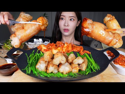 Видео: ASMR MUKBANG | Жареные толстые кишки говядины (Дэчан) ★ Хрустящие и сочные 💦 Кимчи и овощи!