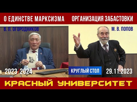 Видео: О единстве марксизма. В. П. Огородников. / Организация забастовки. М. В. Попов. 29.11.2023.