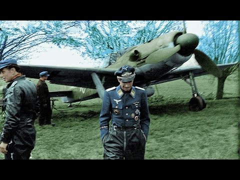 Видео: УНИКАЛЬНАЯ ЦВЕТНАЯ КИНОХРОНИКА РАБОТЫ ПИЛОТОВ ЛЮФТВАФФЕ В БОЯХ ВОВ !!!