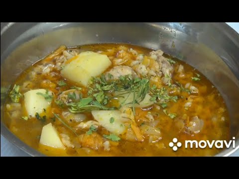 Видео: Перловый суп. Pearl barley soup. Perlgraupensuppe.