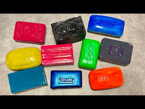 Видео: ASMR Soap/ cutting dry paint soap/ резка сухого крашенного мыла