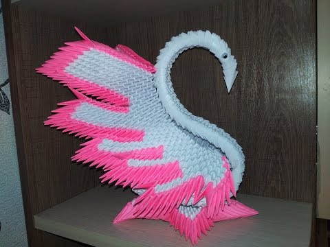 Видео: модульное оригами очень красивый лебедь (modular origami very beautiful swan) мастер класс