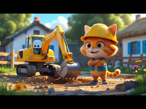 Видео: 🚜 Екскаватор Коп-Коп-Коп – Весела пісенька для дітей про машини  | Пригоди Рудого Мурчика в селі 😼