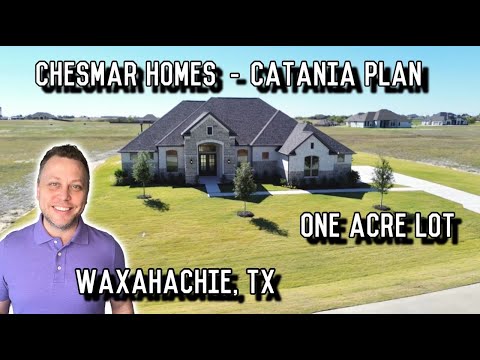 Видео: Прекрасный план дома Chesmar Homes Catania на участке в один акр в Ваксахачи, штат Техас!