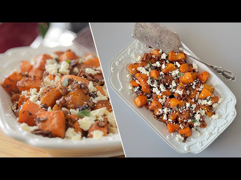 Видео: Просто и вкусно! Запеченная тыква с фетой и орехами | простой рецепт Roasted Butternut Squash