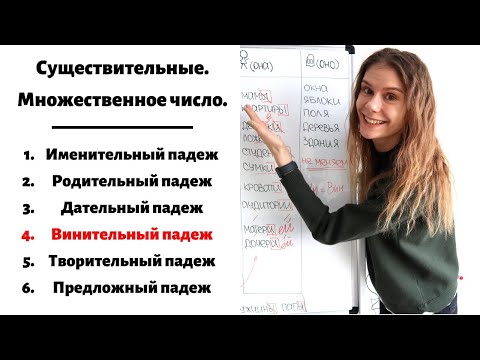 Видео: Урок 3. Винительный падеж. Множественное число || Существительные. Падежи.