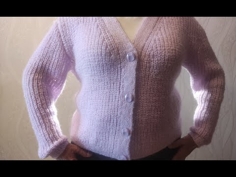 Видео: КАРДИГАН СПИЦАМИ ПОЛУПАТЕНТНОЙ РЕЗИНКОЙ.  МК.  ЧАСТЬ 2