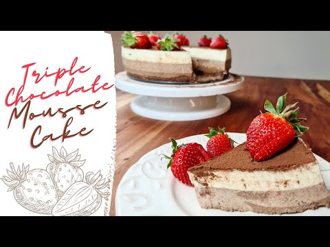Видео: Triple Chocolate Mousse Cake / Торта три шоколада