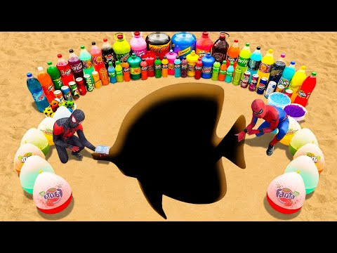 Видео: Извержение зубной пасты из гигантской рыбьей норы, воздушные шары Fanta, Orbeez, Coca-Cola, Mount...