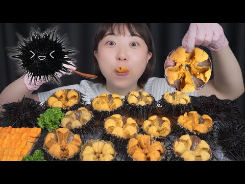 Видео: икра морского ежа / Mukbang eating show