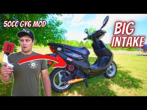 Видео: Комплект большого впускного коллектора для скутера GY6 50 куб. см | Стоит ли оно того?