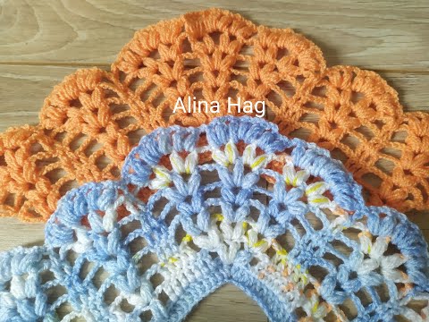 Видео: Model bordura 3/ crochet border/ point crochet/ кайма крючком En, Fr expl