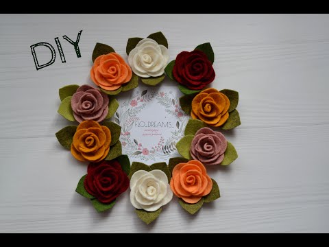 Видео: Цветок Розы из фетра - Видео урок для начинающих - DIY crafts: FELT ROSES