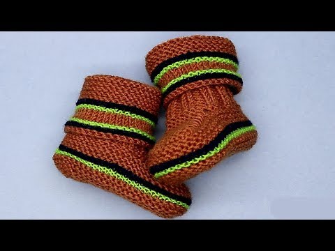 Видео: 65 Пинетки спицами с закругленным носком Василиса