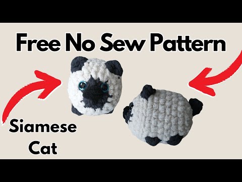 Видео: Простой урок по вязанию крючком сиамского кота-буханки без шитья: БЕСПЛАТНАЯ ВЫКРОЙКА