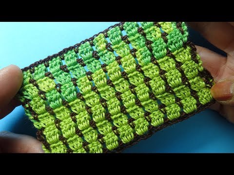 Видео: Двухцветный узор крючком  99