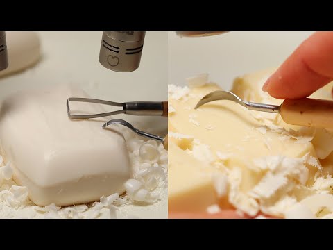 Видео: АСМР Карвинг шоколада и мыла 🍫🧼 Белые триггеры