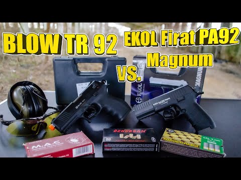 Видео: BLOW TR 92 vs. EKOL Firat PA 92 Magnum | Сравнение и отстрел патронами STS, MAC, OZK