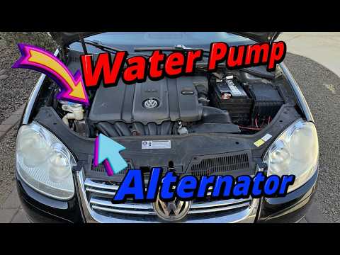 Видео: Замена водяного насоса и генератора VW Jetta 2.5