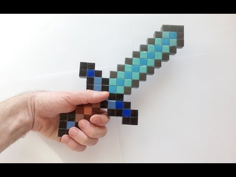 Видео: Крутой алмазный меч майнкрафт оригами (Алексей Жигулёв), Cool diamond sword minecraft origami
