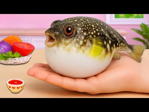 Видео: Простой рецепт рыбы: Миниатюрная жареная рыба фугу в остром соусе чили — Мини-вкуснятина