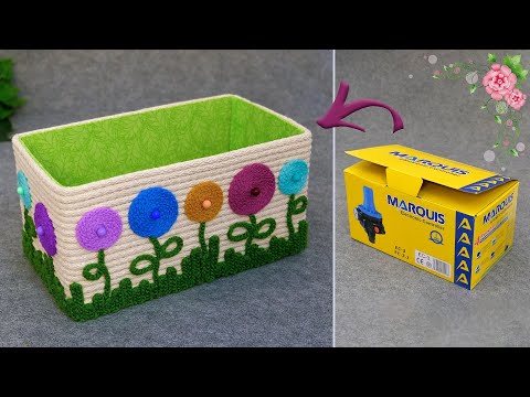 Видео: Посмотрите, что я сделала из старой КАРТОННОЙ КОРОБКИ и ШНУРА📦Прекрасная идея переработки♻️DIY