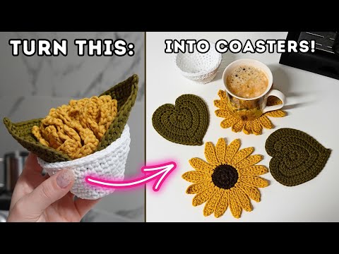 Видео: Как связать горшок для подсолнуха, который превращается в подставку!