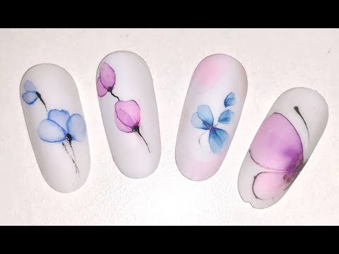Видео: WATERCOLOR NAIL DESIGN / Дизайн ногтей акварельными красками / Акварель на ногтях