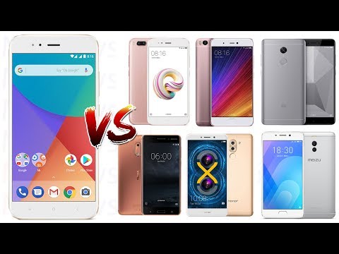 Видео: Xiaomi Mi A1 Сравнение с Mi 5S, Mi 5X, Redmi 4X, Nokia 6, Meizu M6 Note, Honor 6X